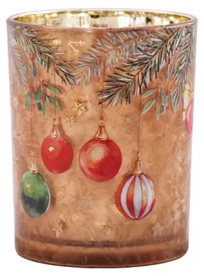 Zdjęcie produktu dla Clayre & Eef Pojemnik na podgrzewacze Ø 10x13 cm Brązowe szkło