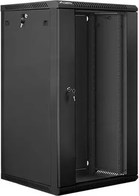 Image de Lanberg WF01-6622-10B Lanberg Rack Wandschrank 19" 22U/600X600 Glastür schwarz (Speditionsversand)