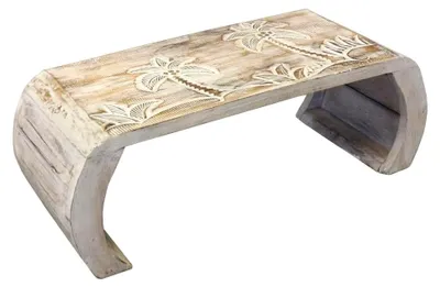 Produktbild von Beistelltisch Opiumtisch Blumentisch Laptoptisch 71 cm breit Natur Weiß