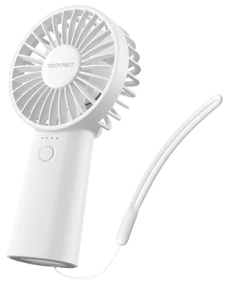 Produktbild von TECKNET Tragbarer Handventilator mit 5000mAh Akku, Wiederaufladbar, Weiß