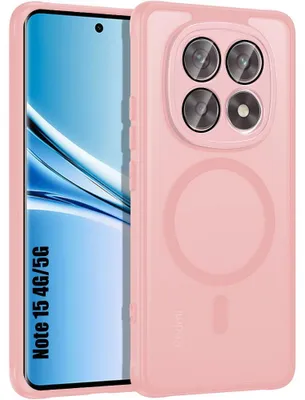 Image de Coque pour Xiaomi Redmi Note 15 5G/4G, avec Anneau Magnétique et Protection Caméra - Rose