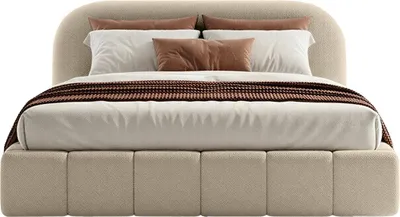 Produktbild von FEDVE Polsterbett Yazoo aus Bouclé-Stoff 180x200 cm, Beige