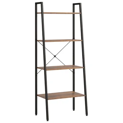 Produktbild von Standregal 4 Böden Dunkelbraun und Schwarz 56x35x140 cm