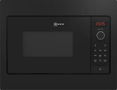 Image de NEFF BSHG Micro-ondes encastrable 50cm 800W 20L 5 vitesses Easy Clean noir HLAWG25S3