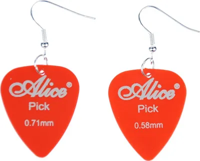 Produktbild von Plektrum Plektron Ohrringe Miniblings Hänger Gitarre E-Gitarre Band Orange