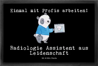 Produktbild von Mr. & Mrs. Panda Bodenvorleger Radiologie Assistent Leidenschaft 40 x 60 cm - Schwarz - Geschenk, Fußabtreter, Gummimatte, Schmutzfangmatte, fußmatte, Schmutzmatte