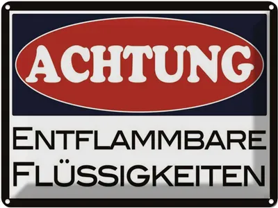 Obrázek produktu pro vianmo Plechová cedule 30x40 cm Achtung entflammbar Flüssigkeit