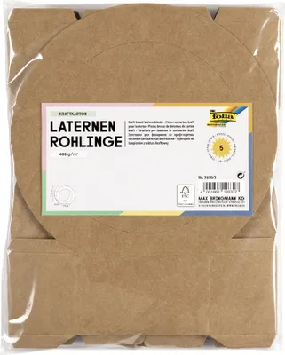 Produktbild von folia Laternen-Zuschnitt aus Kraftkarton naturbraun