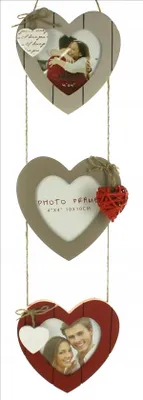 Produktbild von Gedeon Fotorahmen Holz 3 Bilder 10x10cm Herzförmig