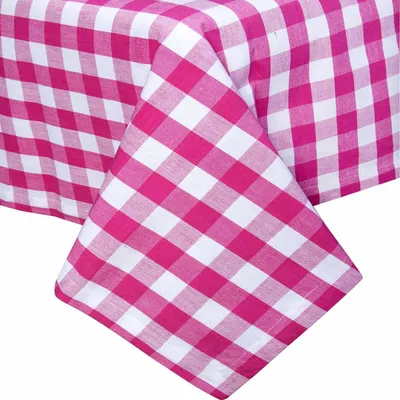 Tischdecke rosa kariert 100% Baumwolle 137x137 cm