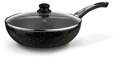 Produktbild von Tadar Marmara Black Tiefe Wok-Pfanne mit Deckel Induktion
