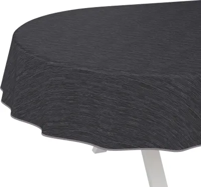 Produktbild von Tischdecke Wachstuch Einfarbig Anthrazit Robust Wasserabweisend Oval Breite 140 cm Länge 300 cm
