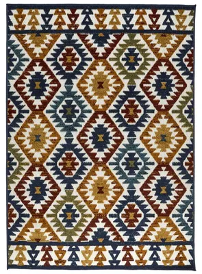 Immagine prodotto di Tappeto da esterno HowHomely, tappeto per giardino, tappeto per pavimenti, 120x170 cm, design geometrico colorato