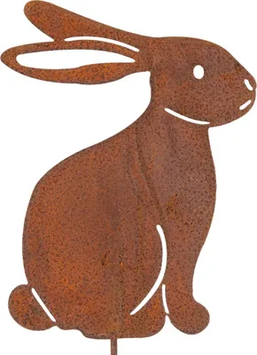 Produktbild von Osterdekoration Hase Gartenstecker Metall für Frühlingsdeko Außenbereich, 4 Stück