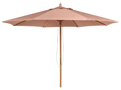 Obrázek produktu pro BELIANI Slunečník hnědý polyester/březové dřevo Ø 270 cm terasa balkon zahrada