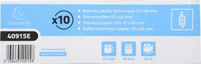 Produktbild von Exacompta 30x Thermorolle 1-lagig 55g/m2 57x24mx12 - Weiß - 40915E
