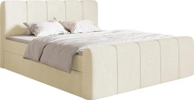 Image de Selsey Cloudy II - Lit à sommier tapissier 180x200 cm, avec cadres de lit et surmatelas, chenille crème