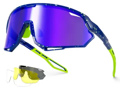 Image de Omgoods - Lunettes de soleil de sport polarisées avec 3 verres interchangeables