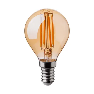 Zdjęcie produktu dla Żarówki LED E14 - Amber - Golf - IP20 - 4W - 350 lumenów - 2200K