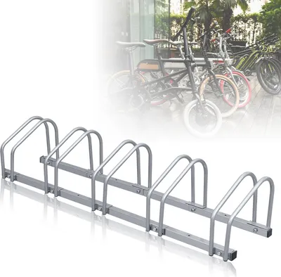 Immagine prodotto di Portabici Wolketon per 5 biciclette da pavimento e da parete in acciaio zincato 130 x 32 x 26 cm