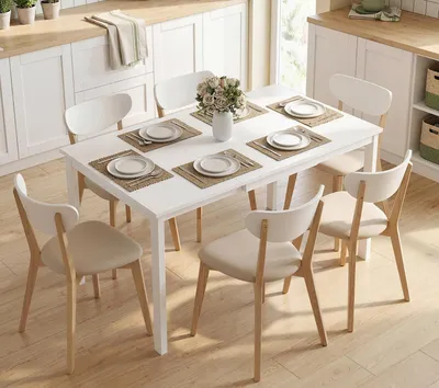 Produktbild von Ausziehbarer Esstisch 80-120 cm Platzsparender Küchentisch für 4-6 Personen