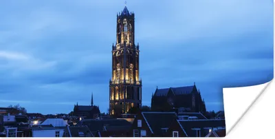 Produktbild von MuchoWow® Poster Utrecht - Domturm - Licht 80x40 cm - Wanddeko