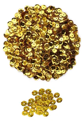 Pailletten, 30 g, ca. 2800 Stück, rund, 6 mm, Gold