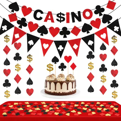 Productafbeelding van Casino Decoratie Set - 114 Stuks voor Feest