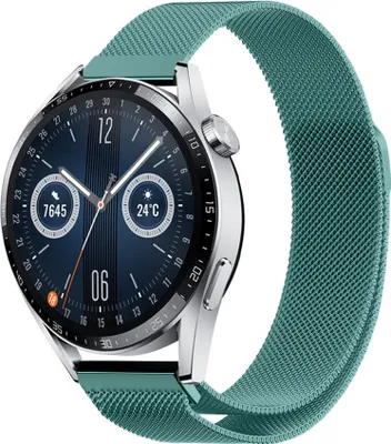 Produktbild von Strap-it Milanese - Kompatibel mit Huawei Watch GT 3Armband 46mmHochwertiger EdelstahlHuawei watch strap Armband mit Magnetverschluss für 22mmArmband Grün