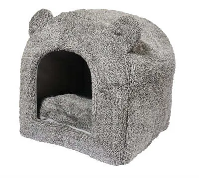 Image de 40 Winks Rosewood Cat Basket Igloo Teddy Grey