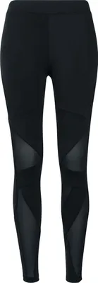 Produktbild von Urban Classics Leggings Damen Ladies Triangel Tech Mesh Leggings schwarz/schwarz XXL