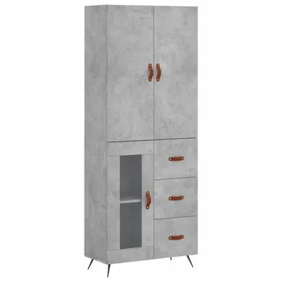 Produktbild von Highboard Betongrau 69,5x34x180 cm Holzwerkstoff