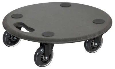 Produktbild von WAGNER Transporthilfe MDF 18 mm, schwarz - Ø 38 x 11 cm, Rollen Ø 75 mm, Kugellager, Tragkraft 250 kg - 20161001