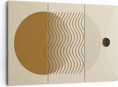Produktbild von Bild auf Leinwand - Leinwandbild - 3 Teile - Abstraktion Geometrie Minimalismus - 165x110cm Wand Bild Wanddeko Wandbilder Leinwanddruck Bilder Wanddekoration Leinwand bilder CE165x110-5043