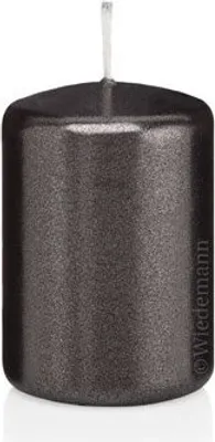Produktbild von Stumpenkerzen Grau Metallic Ø 48 x 80 mm, 10 Stück