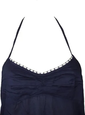 Zdjęcie produktu dla Sukienka damska „Meer” z koronką wiązaną pod szyją, strój plażowy EMPORIO ARMANI, nr art. 262486 5P362, DŁUGA SUKIENKA, ITA S – CN 160/88, 100% wiskoza