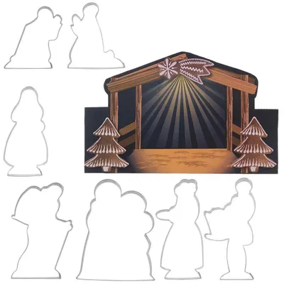 Produktbild von ORION Ausstechformen Ausstecher WEIHNACHTEN Weihnachtskrippe-Figuren für Lebkuchen Kekse Plätzchen 7 Stück