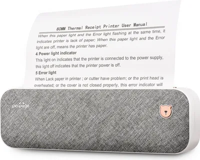 Produktbild von PeriPage A4 Papierdrucker Thermodrucker Bluetooth Drahtloser Mobiler mit 1 Rolle Thermopapier, 210 mm Mini Mobiler Fotodrucker USB BT Anschluss Unterstützung 2''/3''/4'' Papierbreite Druck PDF Datei Webseite Vertrag Bild Kompatibel mit Android iOS