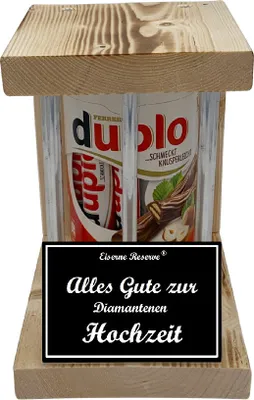 Produktbild von duplo Riegel - Notfall Reserve - Metallstäbe - Alles Gute zur Diamantenen Hochzeit - Diamantenen Hochzeit Geschenk