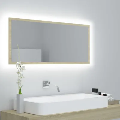 Produktbild von LED-Badspiegel Sonoma-Eiche 100x8,5x37 cm Acryl , Badezimmerschränke Design 2024