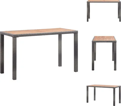 Produktbild von vidaXL Gartentisch Anthrazit und Braun 123x60x74 cm Akazie Massivholz -  Gartentische