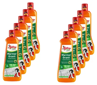 Produktbild von Poliboy Marmor & Granit Pflege 10er Set - 5L, Inhalt jeweils 500ml - streifenfreier Glanz mit Langzeitversiegelung