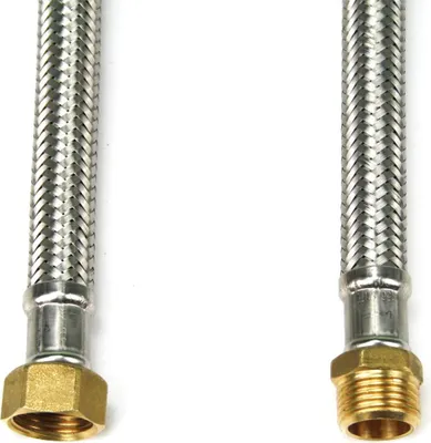 Produktbild von Edelstahl Flexschlauch 100cm DN13 Panzerschlauch DVGW, IG 1/2" x AG 1/2"