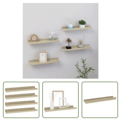 Immagine prodotto di The Living Store Wandregale 4 Stk. Sonoma-Eiche 40x9x3 cm