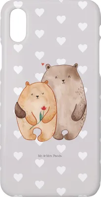 Produktbild von Mr. & Mrs. Panda Iphone 10 Handyhülle Bären Liebe - Grau Pastell - Geschenk, Kuscheln, X, Freundin, Cover, Verknallt, Hülle, Bär, Handy