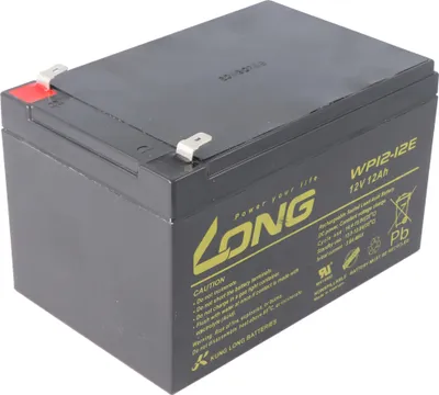 Produktbild von Kung Long WP12-12E F2 Zyklenfest Blei-Vlies-Akku, 12Volt, 12Ah mit 6,3mm Faston Anschluss
