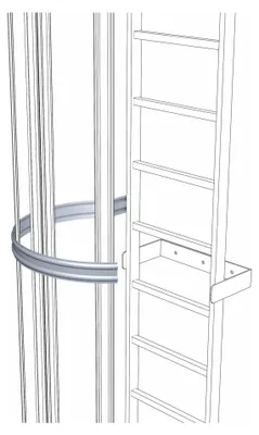 Produktbild von Zarges 3/4-Rückenschutzbügel für seitlichen Ausstieg Stahl verzinkt ø 700mm