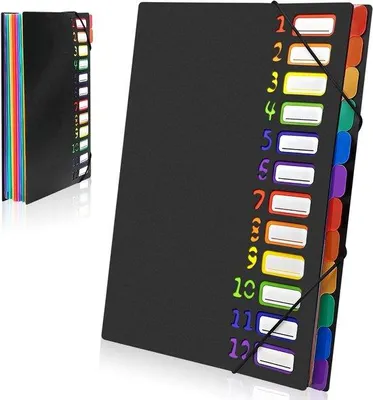Produktbild von Ibenzoa® A4 Dokumentenmappe mit 12 Fächern – wasserdichte PP-Mappe zum sicheren Sortieren & Aufbewahren von Dokumenten für Büro & Schule