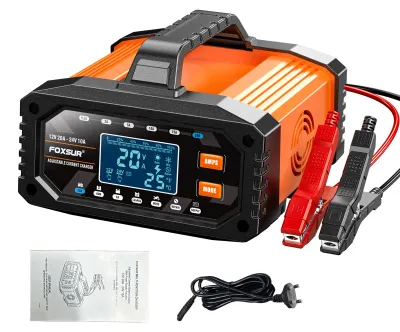 Produktbild von 12 V, 20 A / 24 V, 10 A Batterieladegerät, intelligentes Erhaltungsladegerät, Autoladegerät, automatischer Batteriewartungs- und Desulfatierungsgerät mit Reparaturmodus für Autos