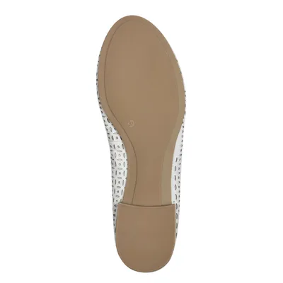 Produktbild von Tamaris Damen Ballerina Leder klassisch Schleife TOUCHit 1-22116-41, Größe:39 EU, Farbe:Weiß